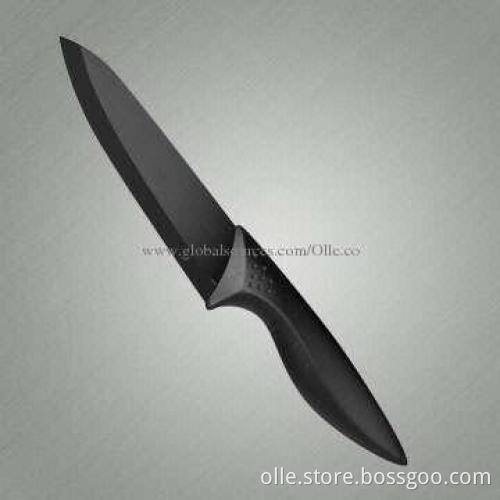 6 Inch Colorful ABS and TPR Coating Handle Ceramic Blade Chef Knife